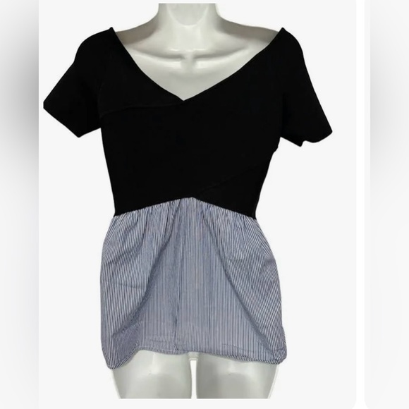 Nicole Miller New York off the shoulder ribbed blouse - Picture 6 of 11